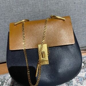 Chloe leather shoulder drew bag